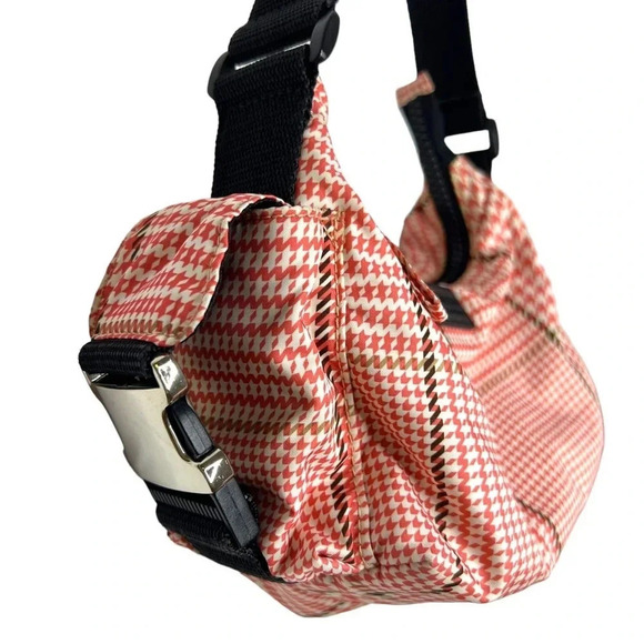 Ralph Lauren Y2K Houndstooth Nylon Mini Buckle Clasp Shoulder Bag Purse - Picture 3 of 10